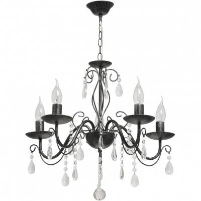 Żyrandol czarny, świecowy z kryształkami Aurora MW-LIGHT Classic 371016605