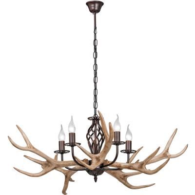 Żyrandol do domku myśliwskiego, leśniczówki, poroże Vitaluce VE1491/5