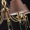 Żyrandol do pokoju elegancki, złoty, brązowe abażury 5-ramienny Chester Maytoni RC0100-PL-05-R