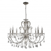 Żyrandol duży, chromowany z kryształkami, na 8 żarówek Aurora Candellux 38-97579