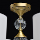 Żyrandol duży, kolor mosiądz, białe klosze, szklane ozdoby Odelia CHIARO Classic 619011408