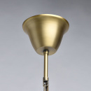 Żyrandol duży, kolor mosiądz, białe klosze, szklane ozdoby Odelia CHIARO Classic 619011408