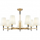 Żyrandol duży, mosiężny na 7 żarówek, białe abażury Zaragoza Maytoni H001CL-07BS
