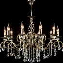Żyrandol duży na 10 żarówek, kryształowe dodatki Grace Maytoni Classic RC247-PL-10-R