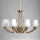 Żyrandol duży Palermo w kolorze miedzi, białe klosze MW-LIGHT Elegance 386017908