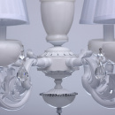 Żyrandol duży wiszący z abażurami sześcioramienny MW-LIGHT Elegance 482011006