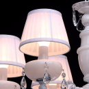 Żyrandol duży wiszący z abażurami sześcioramienny MW-LIGHT Elegance 482011006