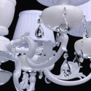 Żyrandol duży wiszący z abażurami sześcioramienny MW-LIGHT Elegance 482011006