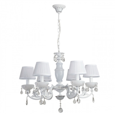 Żyrandol duży wiszący z abażurami sześcioramienny MW-LIGHT Elegance 482011006