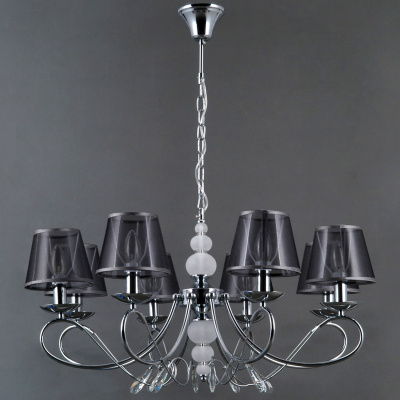 Żyrandol duży, zakręcone ramiona, grafitowe klosze Federica MW-LIGHT Elegance 684012108