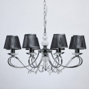Żyrandol duży, zakręcone ramiona, grafitowe klosze Federica MW-LIGHT Elegance 684012108