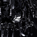 Żyrandol gotycki czarny na 18 żarówek, szklane ramiona CHIARO Classic 313010818