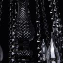 Żyrandol gotycki czarny na 18 żarówek, szklane ramiona CHIARO Classic 313010818