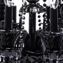 Żyrandol gotycki czarny na 18 żarówek, szklane ramiona CHIARO Classic 313010818