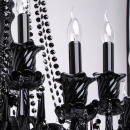 Żyrandol gotycki czarny na 18 żarówek, szklane ramiona CHIARO Classic 313010818