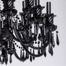 Żyrandol gotycki czarny na 18 żarówek, szklane ramiona CHIARO Classic 313010818