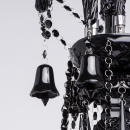 Żyrandol gotycki czarny na 18 żarówek, szklane ramiona CHIARO Classic 313010818
