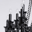Żyrandol gotycki czarny na 18 żarówek, szklane ramiona CHIARO Classic 313010818