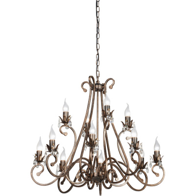 Żyrandol klasyczny, duży, retro na 12 żarówek - Art Deco Vitaluce VE1845-7/8+4