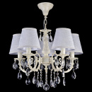 Żyrandol kość słoniowa na 5 żarówek, kryształy Filomena Maytoni Classic ARM390-05-W