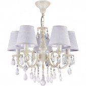 Żyrandol kość słoniowa na 5 żarówek, kryształy Filomena Maytoni Classic ARM390-05-W