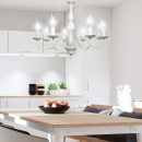 Żyrandol kremowy na żarówki świece 8 sztuk Bellagio Candellux 38-96510