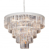 Żyrandol kryształowy, biały z dużymi, sztabkowymi kryształami Vitaluce VE1806-0/8+4+4+1