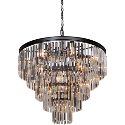 Żyrandol kryształowy wiszący z dużych, sztabkowych kryształów Vitaluce VE1805-1/8+4+4+1