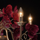Żyrandol kwiatowy - czerwone róże, perłowo-złota podstawa MW-LIGHT Flora 615011808
