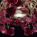 Żyrandol kwiatowy - czerwone róże, perłowo-złota podstawa MW-LIGHT Flora 615011808