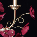 Żyrandol kwiatowy - czerwone róże, perłowo-złota podstawa MW-LIGHT Flora 615011808