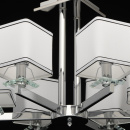 Żyrandol Megapolis chrom - sześć prostych, białych kloszy 686010306