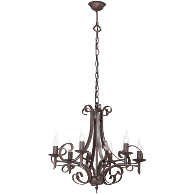 Żyrandol metalowy, brązowy klasyk na 6 żarówek Vitaluce VE1717/6