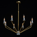 Żyrandol minimalistyczny na 8 żarówek, złoto-srebrny MW-LIGHT Loft 699011008