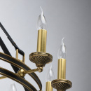 Żyrandol mosiężne koło na skórzanych pasach, świeczniki Bologna CHIARO Country 639013212