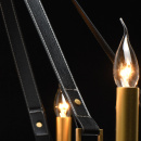 Żyrandol mosiężne koło na skórzanych pasach, świeczniki Bologna CHIARO Country 639013212