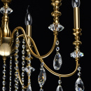Żyrandol mosiężny kolor, na 6 żarówek, duże kryształy Consuelo MW-LIGHT Classic 614012506