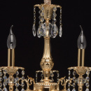 Żyrandol mosiężny z kryształowymi kroplami 5-ramienny CHIARO Classic 491012905