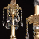 Żyrandol mosiężny z kryształowymi kroplami 5-ramienny CHIARO Classic 491012905