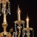 Żyrandol mosiężny z kryształowymi kroplami 5-ramienny CHIARO Classic 491012905