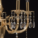 Żyrandol mosiężny z kryształowymi kroplami 5-ramienny CHIARO Classic 491012905