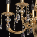 Żyrandol mosiężny z kryształowymi kroplami 5-ramienny CHIARO Classic 491012905