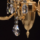 Żyrandol mosiężny z kryształowymi kroplami 5-ramienny CHIARO Classic 491012905