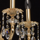 Żyrandol mosiężny z kryształowymi kroplami 5-ramienny CHIARO Classic 491012905
