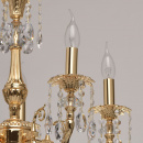 Żyrandol mosiężny z kryształowymi kroplami 5-ramienny CHIARO Classic 491012905