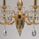 Żyrandol mosiężny z kryształowymi kroplami 5-ramienny CHIARO Classic 491012905