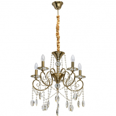 Żyrandol mosiężny z szampańskimi kryształami Selena MW-LIGHT Crystal 482016305