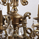 Żyrandol na 15 żarówek, mosiężnym, kryształy topaz CHIARO Classic 491011215