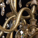 Żyrandol na 15 żarówek, mosiężnym, kryształy topaz CHIARO Classic 491011215