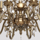 Żyrandol na 15 żarówek, mosiężnym, kryształy topaz CHIARO Classic 491011215